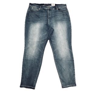 INC Essex Super Skinny Jeans Plus 24W Blue Mid Rise Stretch Measures 43 x 30 NWT